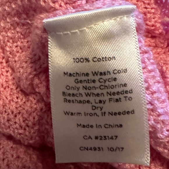 Talbots V Neck 3/4 Sleeve with Fringe Pink‎ Sweater Sz XL - Picture 7 of 8